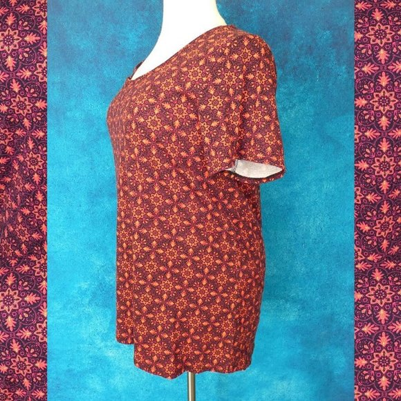 LulaRoe Orange Black Classic Tee 3XL - Picture 4 of 8